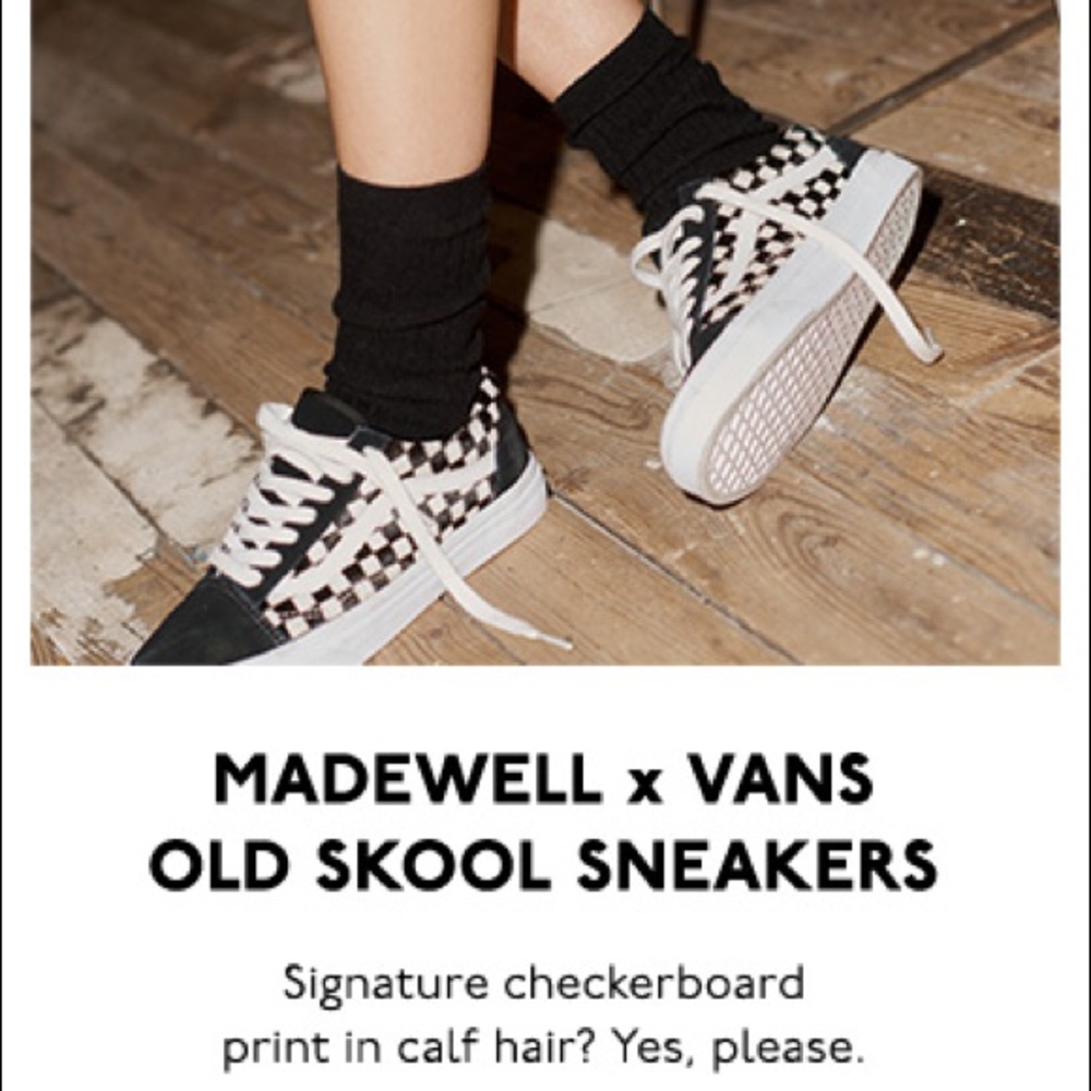 Vans X Madewell old skool checker calf-hair suede